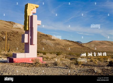 Sculpture In Rhyolite Ghost Town Beatty Nevada Usa North America