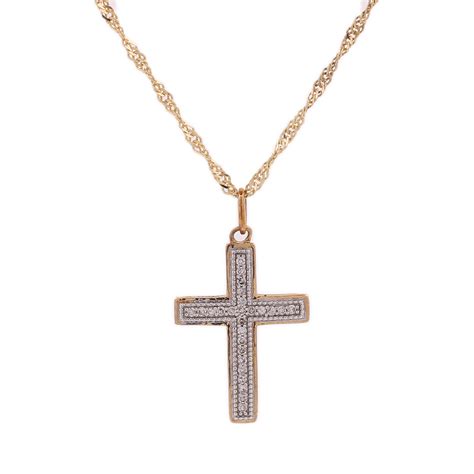 10k Gold 008ct Diamonds Cross Lds Pendant King Johnny Johnnys Custom Jewelry