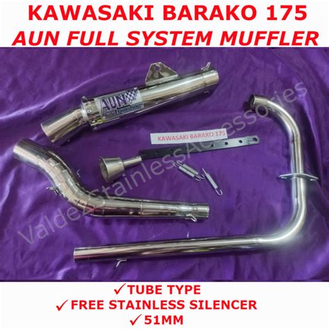 Kawasaki Barako New Full System Open Muffler Aun Stainless Open