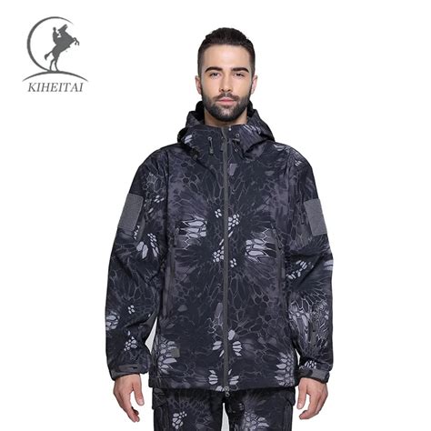 Kiheitai Tad Camouflage Military Tactical Jacket Men Shark Skin