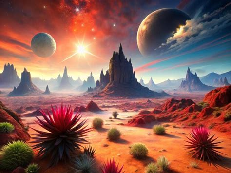 stunning alien landscape surreal  otherworldly scene premium ai