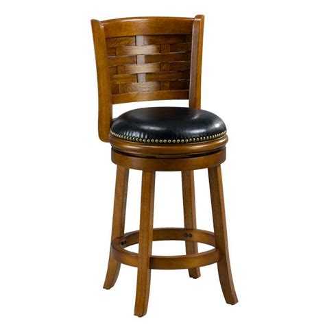 Brooklyn Dark Oak Woven Back Swivel Counter Stool 13347056