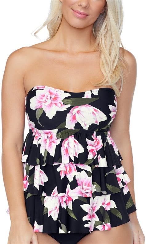 Island Escape Swimwear Tiered Tankini Top Created For Macys Womens Swimsuit Shopstyle