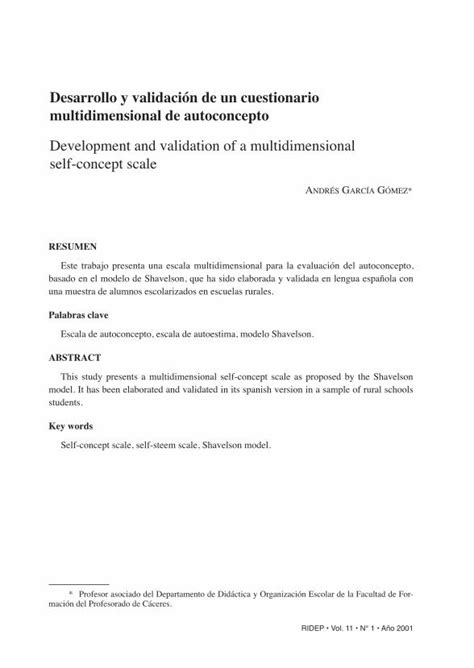 PDF Desarrollo y validación de un cuestionario Para elaboración de