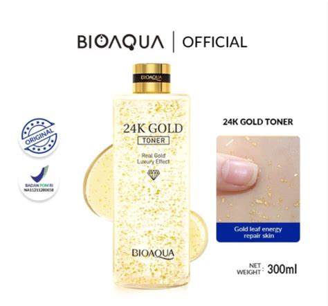 BIOAQUA 24K Gold Toner 300ml Real Gold Luxury Effect Lazada Indonesia