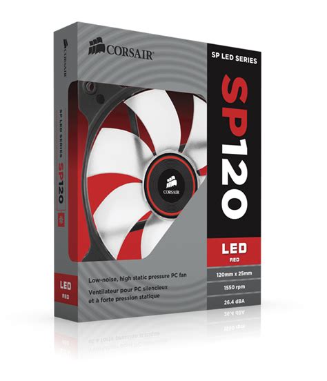 Corsair Sp120 Led Red Led Color Single Pack 120 Mm Co 9050019 Ww Shs