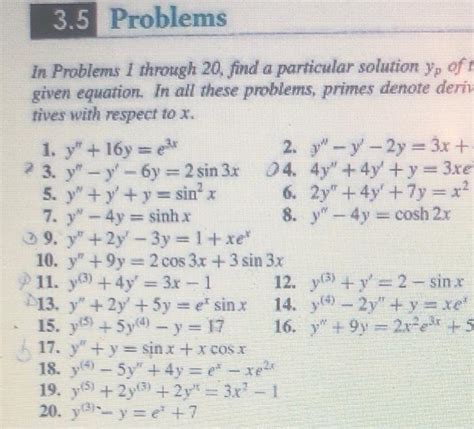 Solved In Prablems 1 Through 20 Find A Particular Solution