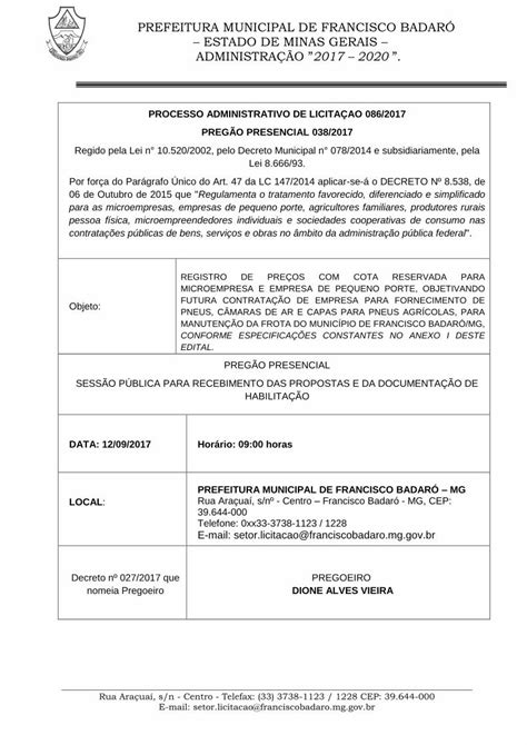 PDF PREFEITURA MUNICIPAL DE FRANCISCO BADARÓ ESTADO reconhecida