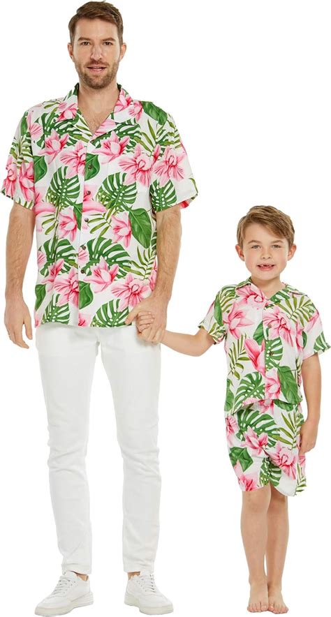 Amazon Matching Father Son Hawaiian Luau Outfit Men Shirt Boy