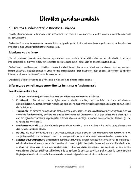 Df ⭐️ Direitos Fundamentais 1 Direitos Fundamentais E Direitos