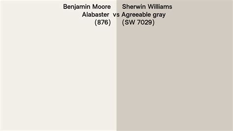 Benjamin Moore Alabaster 876 Vs Sherwin Williams Agreeable Gray Sw 7029 Side By Side Comparison