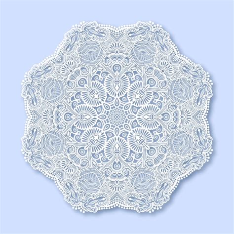 Premium Vector Circle Lace Ornament Round Ornamental Geometric Doily