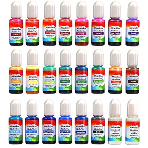 Alcohol Ink Set 24 Vibrant Colors Alcohol Based Ink Resin Dye For Epoxy