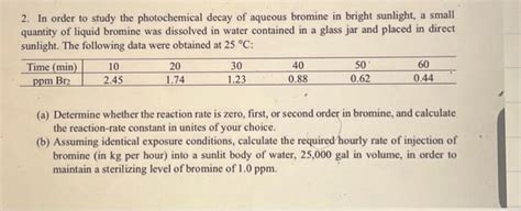 Solved In Order To Study The Photochemical Decay Of Chegg