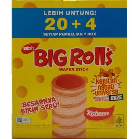 Jual RICHEESE NABATI BIG ROLLS GRAKER SNACK TERBARU 1 BOX ISI 20 PCS