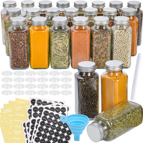 Amazon Aozita Pcs Glass Spice Jars With Spice Labels Oz