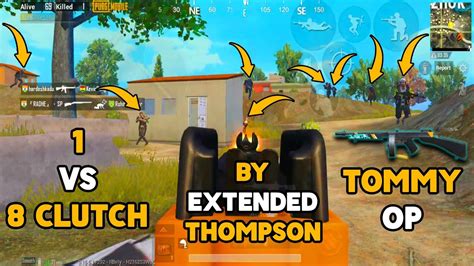 Pubg Mobile 1 Vs 8 Clutch By Extended Thompson 50 Bullets Solo Vs