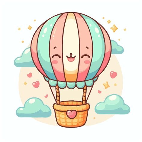Premium Vector Cute Hot Air Balloon Vector On White Background