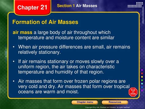 Chapter 21 Section 1 Air Masses Air Masses Ppt Download