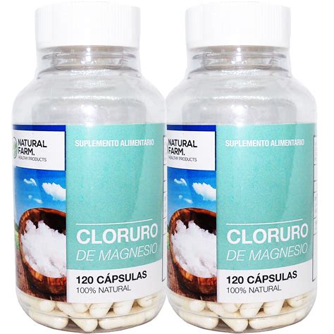 Ripley 2 X NATURAL FARM CLORURO DE MAGNESIO 500 MG 120 CAPS