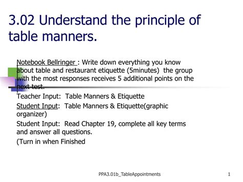 Ppt Mastering Table Manners And Etiquette Guide Powerpoint Presentation Id 9110561