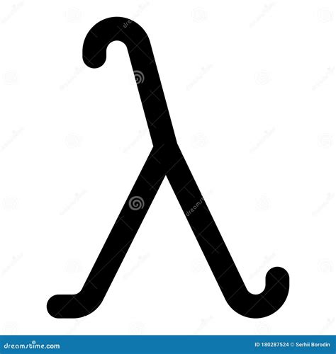 Lambda Greek Symbole Petite Lettre Minuscule Icône De Police Noir