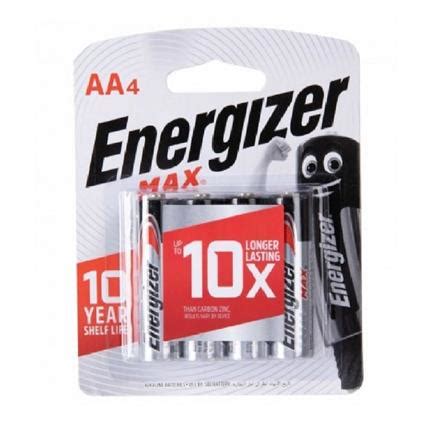 MAX AA 1 5V ALKALINE BATTERY 4PC E91BP4M ENERGIZER