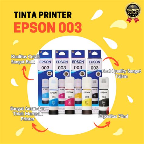 Jual Tinta Printer Epson 003 Original 70 Ml L Series L100 L110 L111