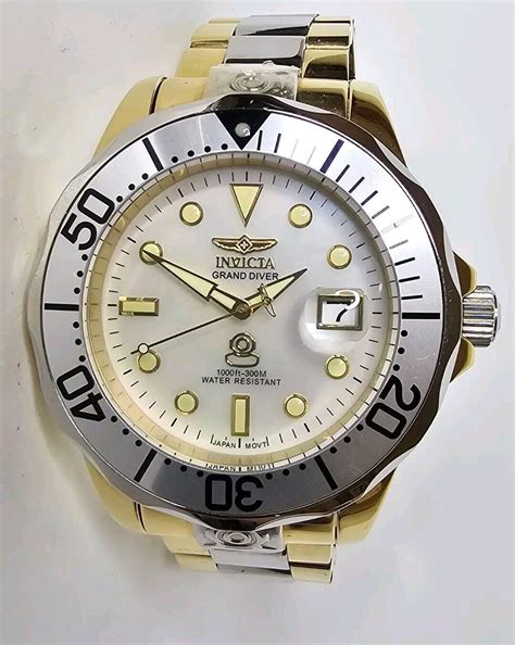 Invicta Men S Automatic Grand Diver Watch 47mm 16035 Two Tone EBay