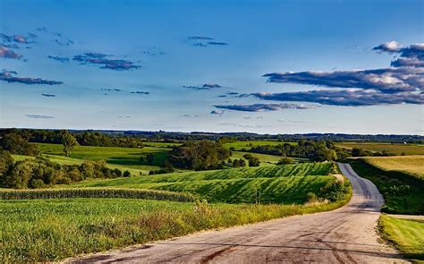 HD wallpaper: green field near road at daytime, wisconsin, landscape ...