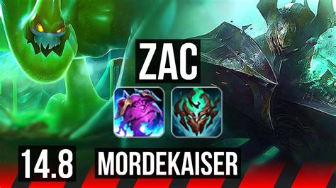 ZAC Vs MORDEKAISER TOP 68 Winrate 7 Solo Kills 9 2 6 Dominating