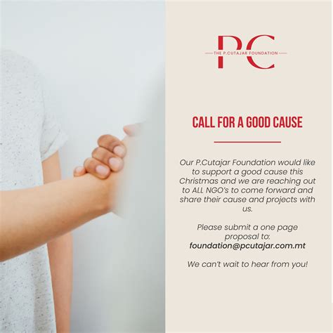 The P Cutajar Foundation Call For A Good Cause
