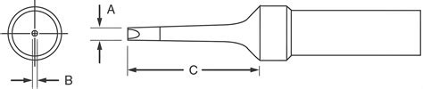 Weller Soldering Tip Et Series Chisel Mm W Mm Lg Ux