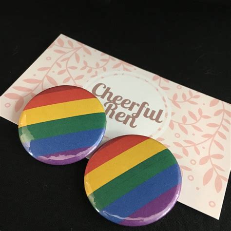 LGBTQ Gay Flag Button Pin Rainbow Flag Button Pin GAY Etsy