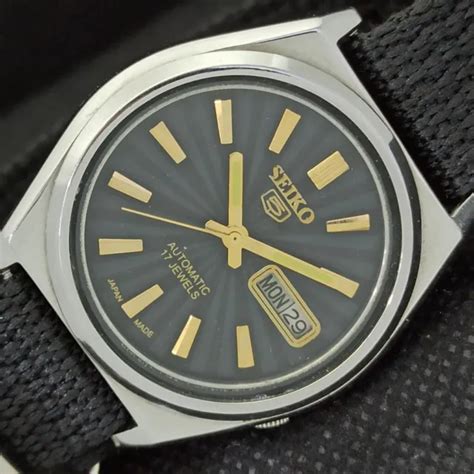 Old Seiko Automatic A Vintage Japan Mens D D Black Watch I