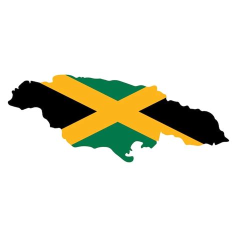 Mapa Vectorial Y Bandera De Jamaica Con Fondo Blanco Vector Premium