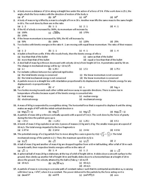 Work, Energy and Power | PDF | Collision | Mechanics