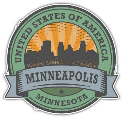 Minneapolis City Minnesota USA State Retro Badge Car Bumper Sticker