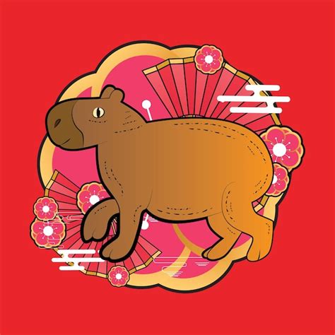 Illustration De Capybara Avec Un Style Japonais Pour Le Logo Du Carnet