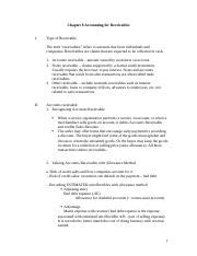 Handout Chp Student Doc Chapter Accounting For Receivables I Type