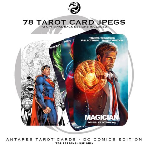 Dc Comics Tarot Cards Superhero Tarot Deck Printable Tarot Cards Diy