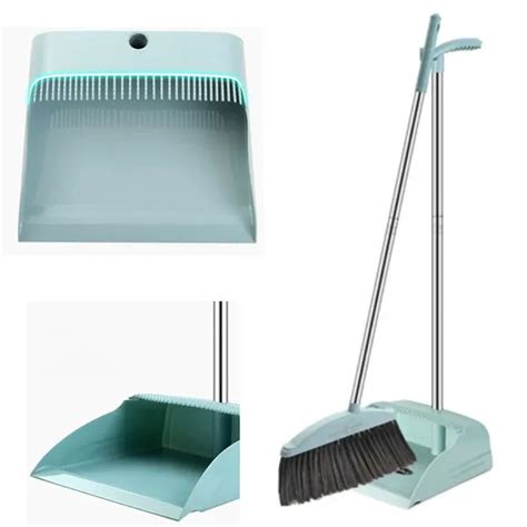 DUSTPAN001- 2 in 1 Windproof Broom Dustpan Set With Broomstick Cleaning ...