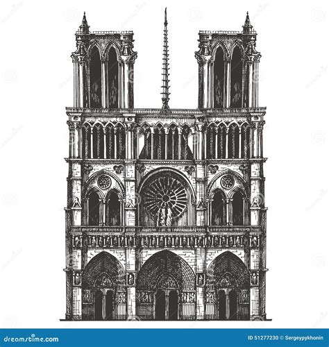 Notre Dame De Paris Vector Logo Design Template Stock Vector Image