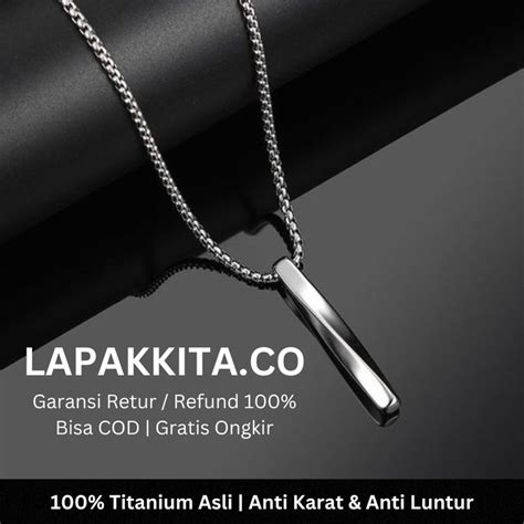 Promo Kalung Titanium Pria Warna Silver Anti Karat Kalung Pria Baja