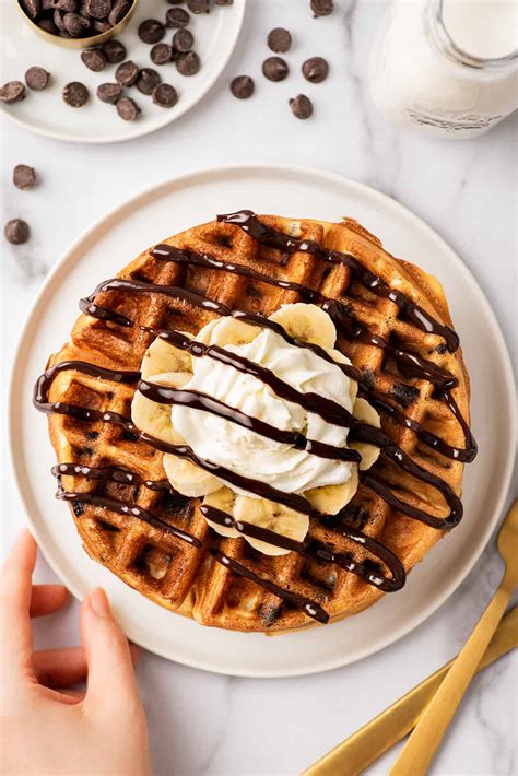 Crispy Chocolate Chip Waffles Baking Mischief