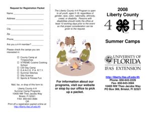 Fillable Online Liberty Ifas Ufl Request For Registration Packet