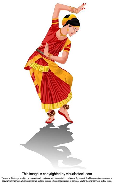 Woman Performing Bharatanatyam Classical Dance Of Tamil Nadu India