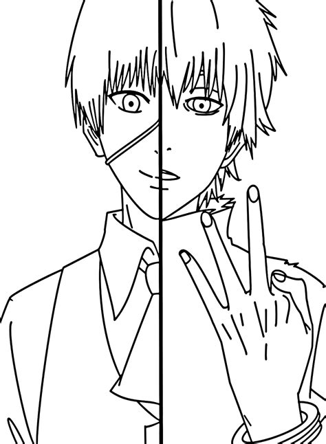 Coloriage Ken Kaneki Imprimable Coloriages Gratuits Imprimer