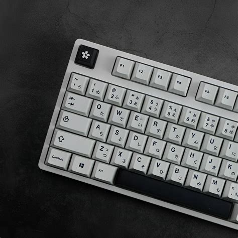 Minimalist Black White Pbt Japanese Keycaps Cherry Profile Mx Etsy