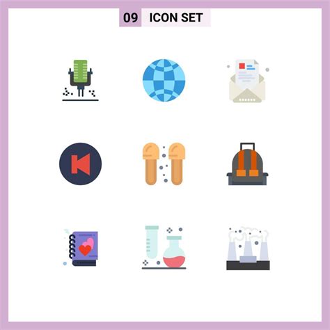 Universal Icon Symbols Group Of 9 Modern Flat Colors Of Bathroom